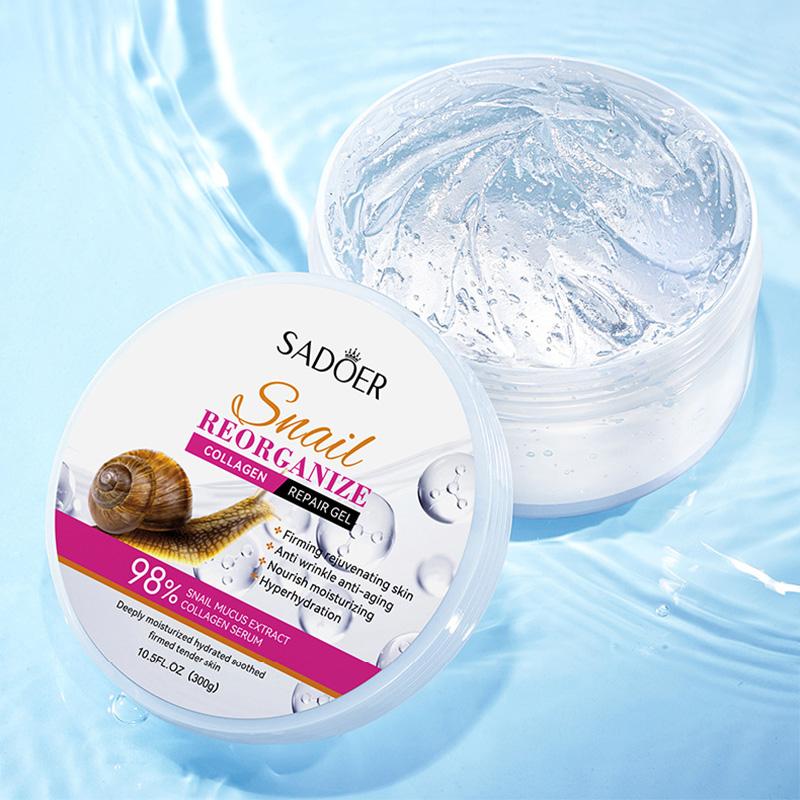SADOER Crème Visage Gel Collagène d'Escargot Raffermissant Réparateur Éclaircissant Hydratant Crèmes Faciales Produits de Beauté Soin de la Peau du Visage