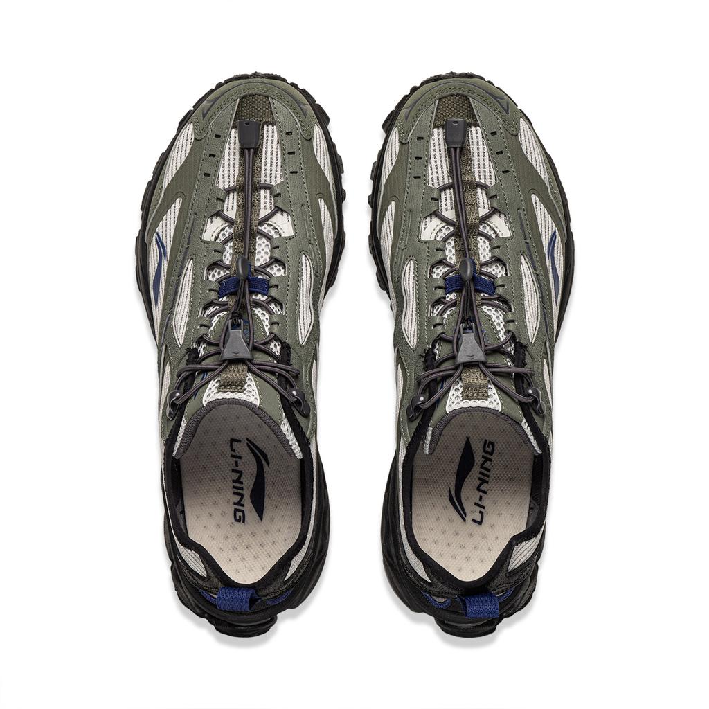 Li Ning Fuyiao 2.0 Trail V3 Sportive Comode Ammortizzazione Resistenti all'Usura Basse Casual Scarpe da Corsa Sneaker da Uomo Bianco Verde ARXW021-5
