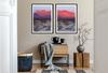 Obraz plakat w ramie 53x73cm dyptyk komplet 2 obrazów góry skały boho p2167