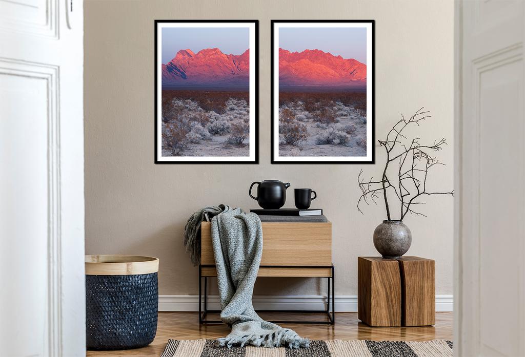 Obraz plakat w ramie 53x73cm dyptyk komplet 2 obrazów góry skały boho p2167