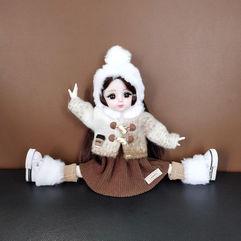 Dress Up 30cm Doll Clothes Pretty Dress 1/6 BJD Clothes Fashion Doll Winter Suit  Girl Toy