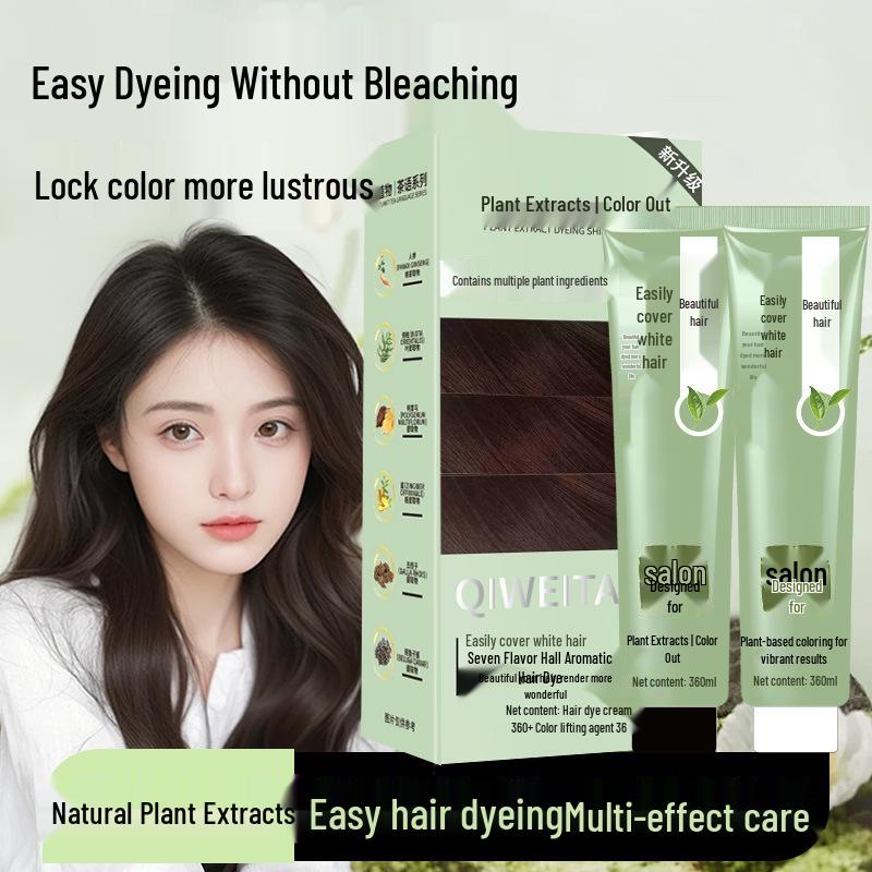 Trendy Color Plant-Based Hair Dye Cream for Salon & Home, Large Capacity, Gray Coverage