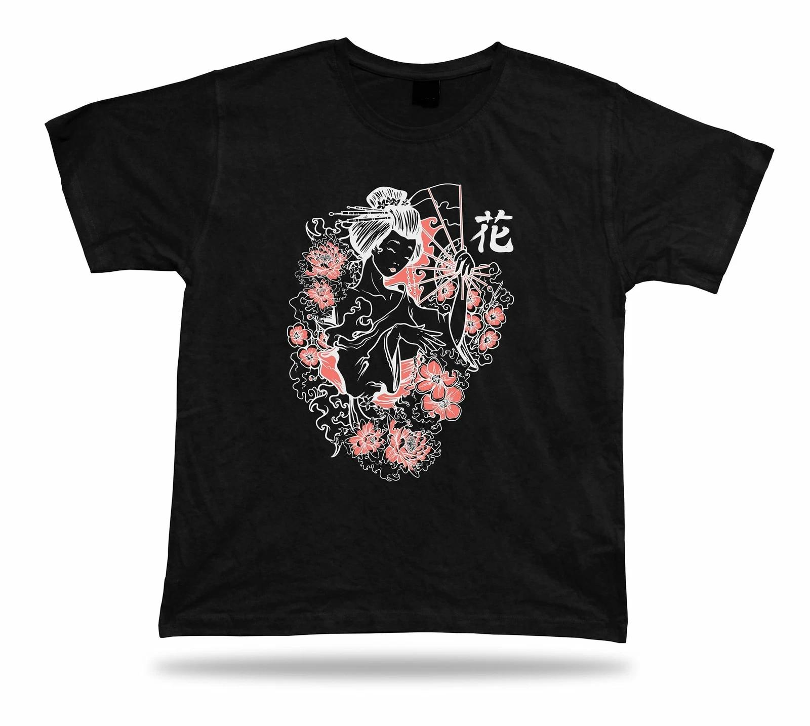 Kabuki Dancer Japanese Chinese Floral design tshirt stylish tee birthday gift S