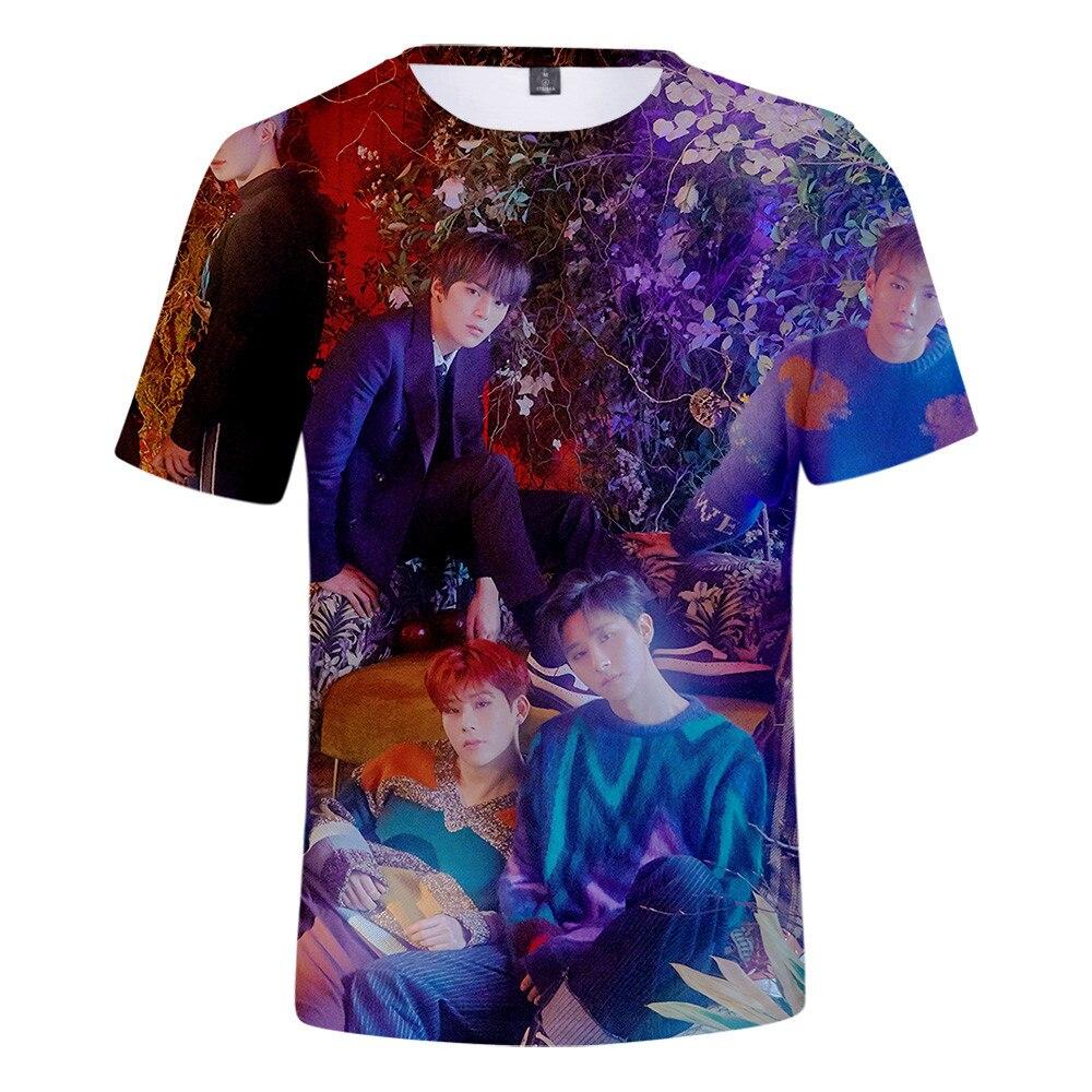 Kpop Monsta X 3d Printed T Shirt Women Men Harajuku T -Shirt K -Pop Team Member Tshirt Short Sleeve T Shirts Streetwear Clothes 