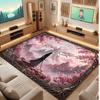 Floral Garden Theme Crystal Velvet Floor Rug Personalized Custom Name Text Warm Carpet Home Decoration