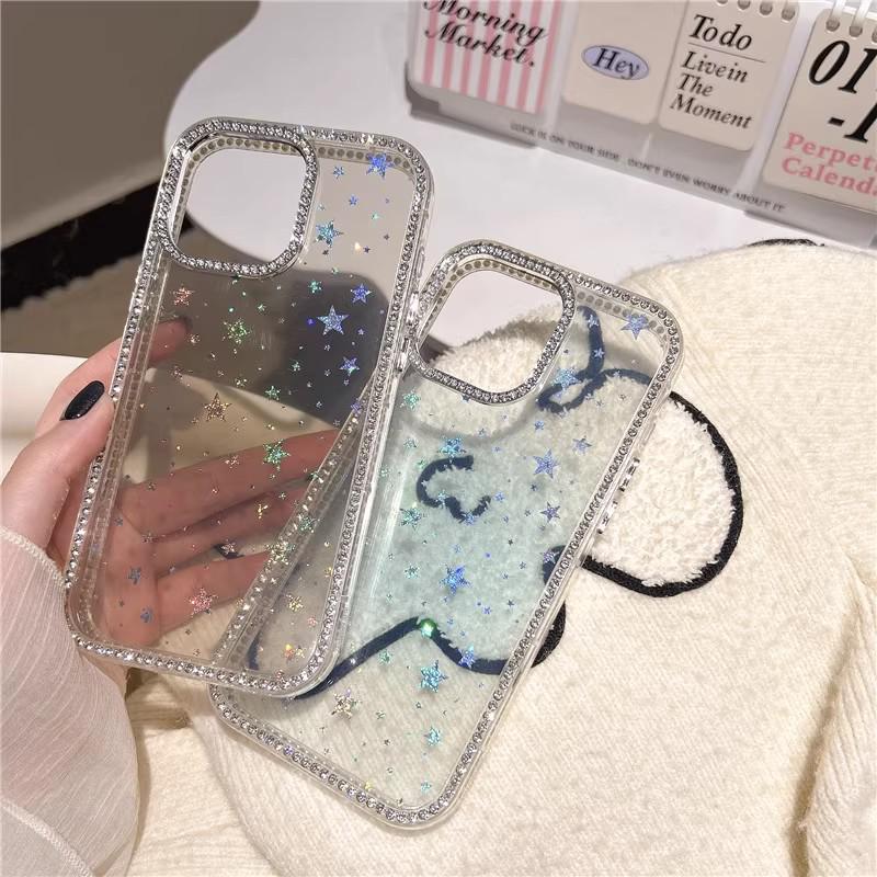 Double-Sided Gradient Star Diamond Phone Case for iPhone 16/17 Pro Max