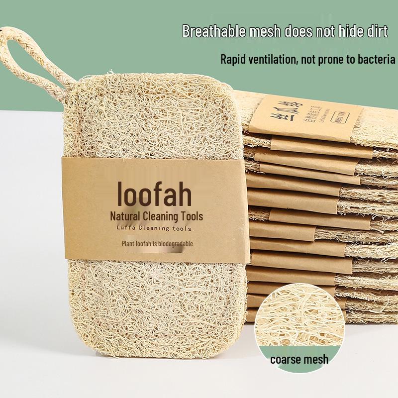 Natural Loofah Dishwashing Brush: Multi-Purpose Non-Stick Oil Sponge & Dishcloth for Kitchen Housework.