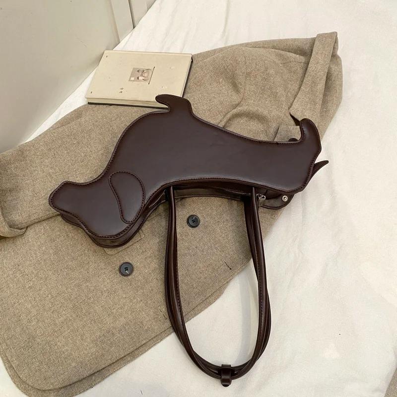 Three-Dimensional Cartoon Animal Shoulder Bags For Women Pu Fabric Retro Handbag Ladies Korean Style Design Underarm Bag