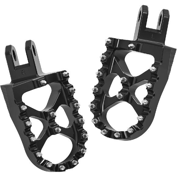 NICECNC Black 57mm Wide Foot Pegs Pedals Rests Dirt Bike Compatible with Suzuki DRZ400S/DRZSM 2000 2001 20002 2003 2004 2005-2020 2021 2022 2023