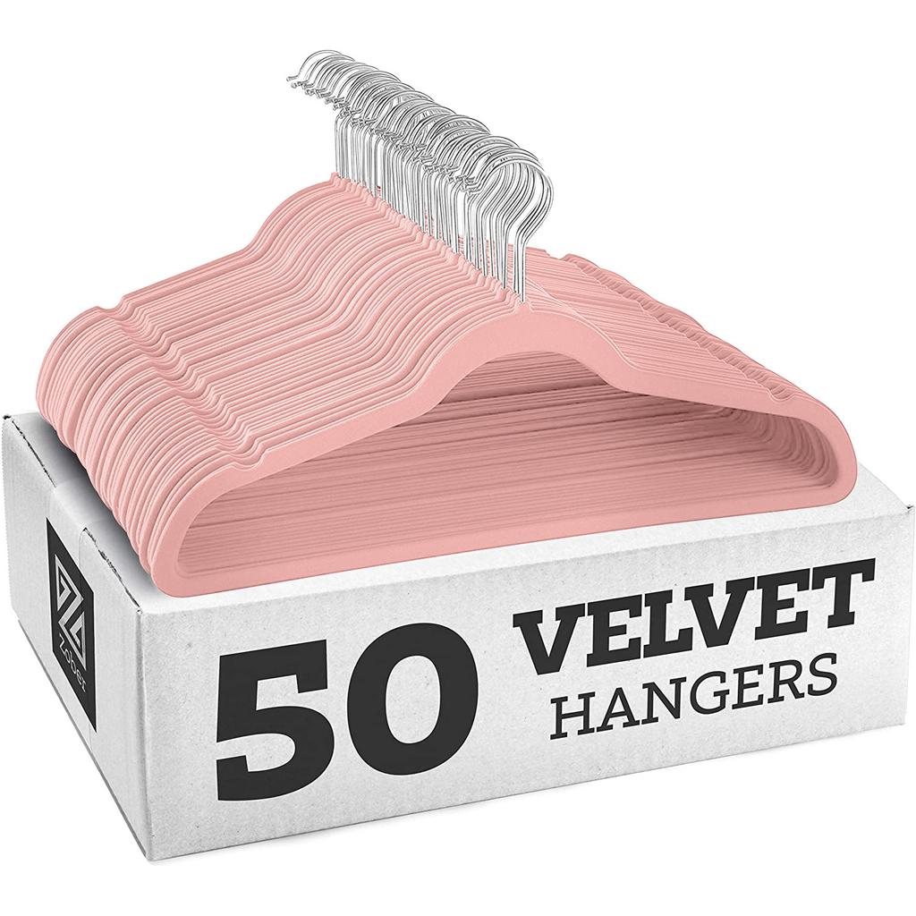 50PCS Velvet Hangers Shirt Clothes Drying Rack Wardrobe Organizer And Storage For Coats Pants Dress Rack Balcony Home Accessory