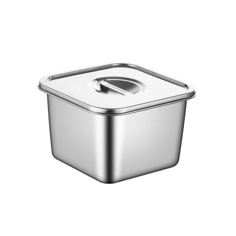Stainless Steel Seasoning Jar with Lid - Square Kitchen Storage for Spice, Jam, Oil, or Fruit Pulp.