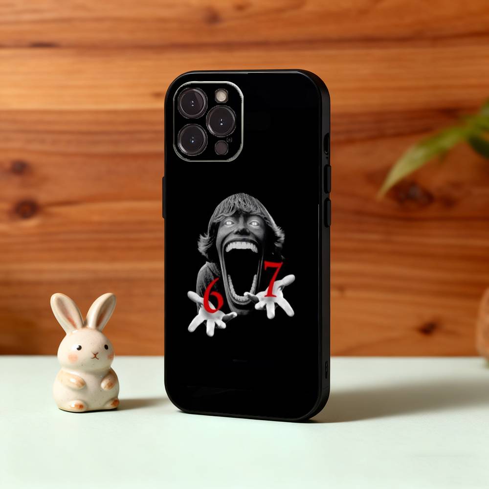 67 Six Seven Phone Case For iPhone17,16,15,14,13,12Plus,Pro Max,XS,5G Soft Silicone Black Cover