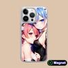 ReZero Rem Ram Silver Plating Magsafe Mobile Phone Case for iPhone 17 16 15 14 13 12 11 Air Pro Max Plus Colorful Cover