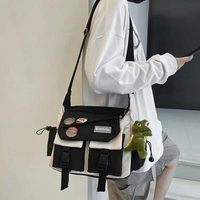 Harajuku mężczyźni nylonowe torby typu Crossbody dla kobiet torba dziewczyny szkolne torby na książki młodzieżowe torebki płócienne torba na ramię Sac Bolsas