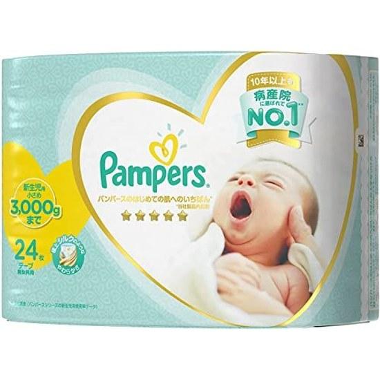 Pampers Diapers Tape First Touch Skin Newborn Small White (up 3000g) 24 pieces 6 packs