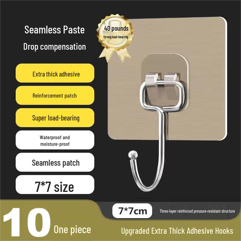 Punch-Free Transparent Wall-Mounted Adhesive Hooks