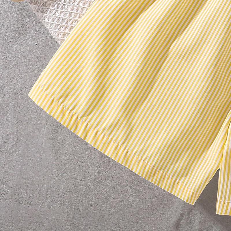 Zomerse Gestreepte Camisole & Short Set voor Meisjes in Japanse Stijl (Groot Kind) – Collectie 2025