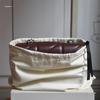 Große Baumwoll-Leinen-Samt-Kordelzugtasche für Schmuckzubehör