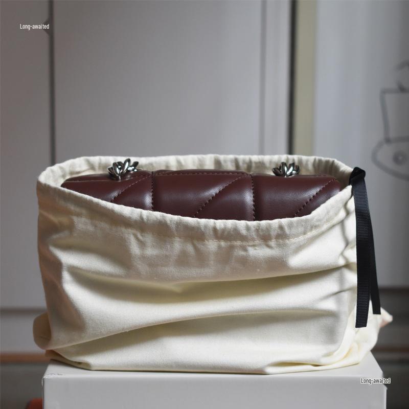 Große Baumwoll-Leinen-Samt-Kordelzugtasche für Schmuckzubehör