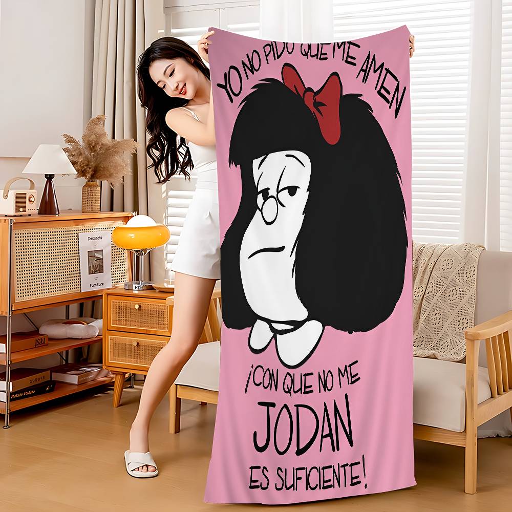 Cute Cartoon M-Mafalda Bath Towel Microfiber Soft Water Absorbing Breathable For Girl Kids Decorative Cartoon Beach Towel