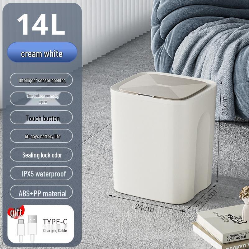 Automatic Smart Induction Trash Can for Home – Large Capacity for Living Room, Kitchen, Bathroom