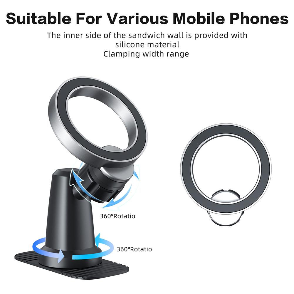 Car Dashboard Holder 360 Degree Rotating Holder Aluminum Alloy Material Easy Access Function Multi-Surface Compatibility