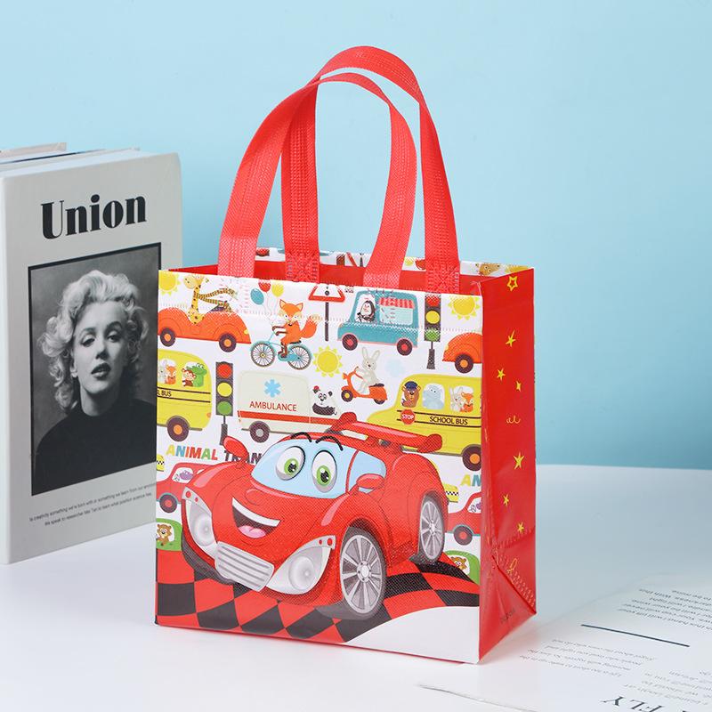 StoBag, Cartoon Car Themed Gift Tote Bags, Fun, Eco-Friendly, Reusable For Children's Day, Birthday, Party Supplies, Packaging