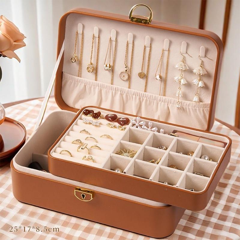 

Large capacity new multi-layer jewelry storage box, high-end lockable jewelry box, multifunctional 25*17*8.5cm