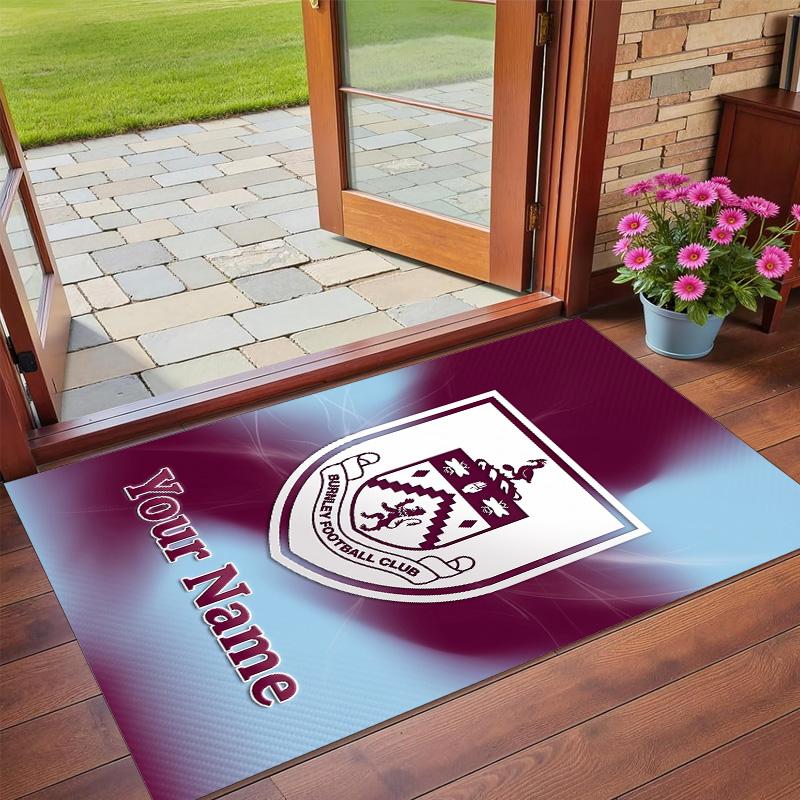 Crystal Velvet Rug Custom Name Text, Soft Non Slip Floor Mat Home DecorBurnley Football