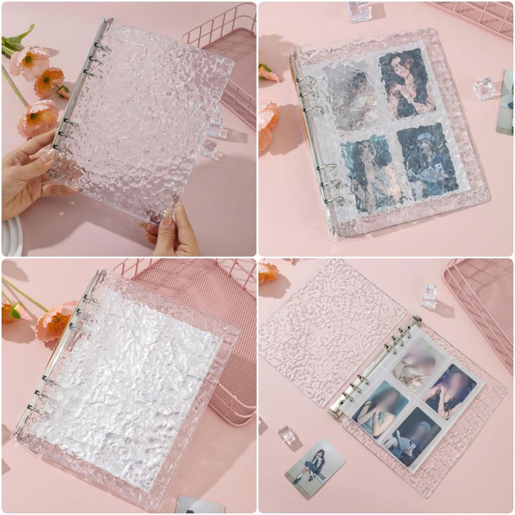 Yemax Large Capacity Card Trading Card Organize Your Sticker Transparent A7 Water Ripple Clear 10 Pocket DIY Memory Album Album, Case, Case,