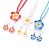 Fashion Romantic Plumeria Flower Jewelry Set Sweet Flowers Earrings Pendant Choker Necklace Girls Party Wedding Christmas Gifts