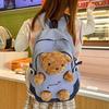 Schoolbag Cute Bear Backpack New Trend Leisure Travel Nylon Backpack Large Capacity Versatile Student Bag