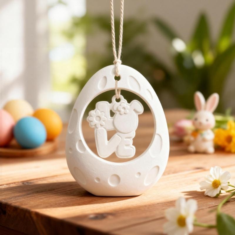 Easter Theme Resin Pendant Silicone Molds 4 Cavities Eggs/Hare Silicone Molds Heat Resistant for Resin Jewelry Making