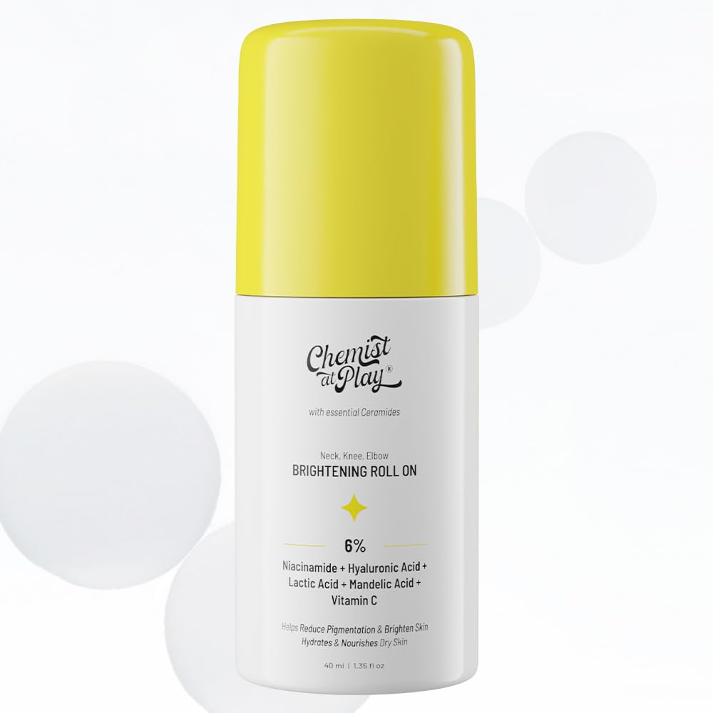 

Chemist at Play Осветляющий роликовый крем для шеи, колен и локтей с 6% витамина С + гиалуроновая кислота, AHA-кислоты, ниацинамид | 40 мл