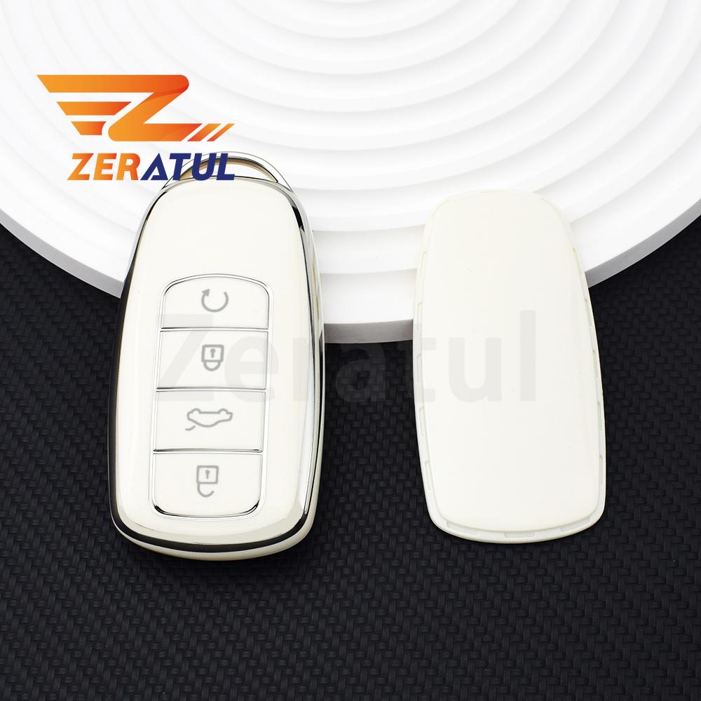 For Chery Tiggo 8 Pro Tiggo 8Plus New 5 Soft Tpu Car Key Case 4 Buttons Remote Control Protect Cover Keychain Accessories
