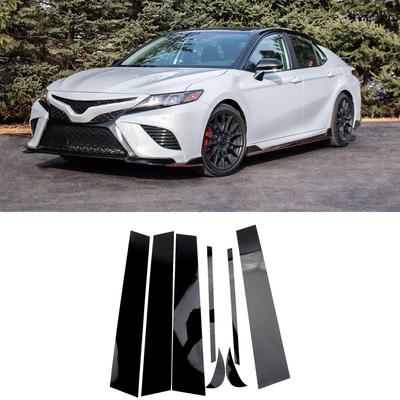 8 Pièces Noir Brillant Couvre Garniture de Montant de Fenêtre de Porte Pour Toyota Camry 2018-2021