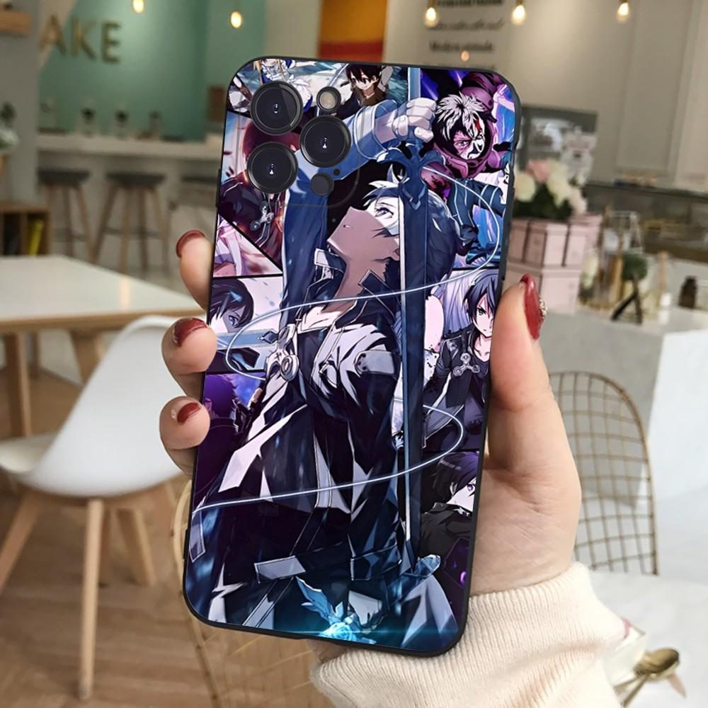 Sword Art Online SAO Anime Phone Case For iPhone 15 6 7 8 Plus 11 12 13 14 Pro SE 2020 MAX Mini X XS XR Back Funda Cover