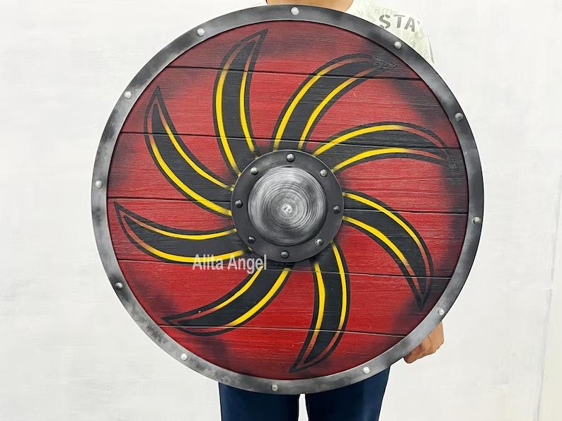 Handmade Ivar the Boneless Viking Shield: Wooden Cosplay LARP Shield