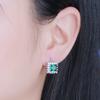 Gica Gem 925 Sterling Silver zielony kwadrat Vintage Hot sprzedaży stadniny kolczyki dla kobiet Fine Temperament wysokiej jakości biżuteria prezent na dzień matki