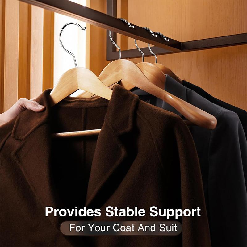 4pcs Multifunctional Coat Hangers,Solid Wood Wide Shoulders Suits Organizer Rack for Wardrobe,Wooden Retro Hangers for Clothes