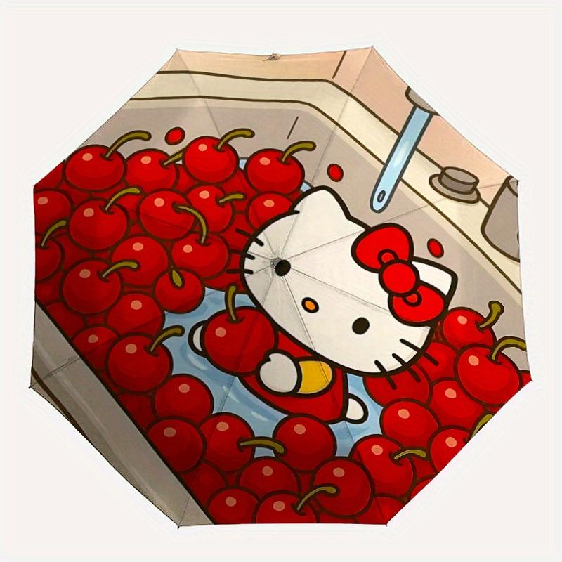 

1pc Cherries HelloKitty Auto Folding Windproof Umbrella with 8-Rib Compact & Lightweight Design, Self-Opening/ Closing008