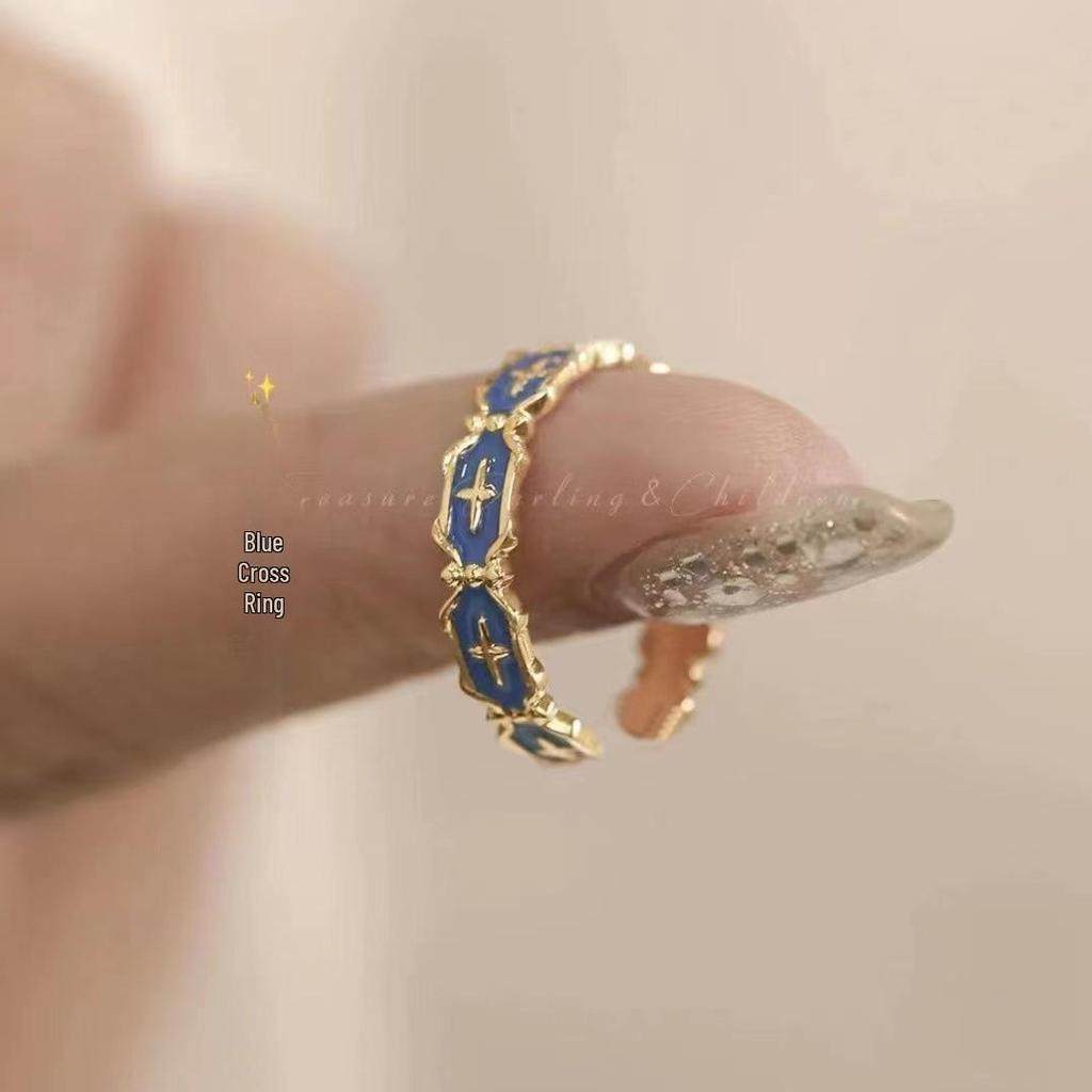 Verstellbares Ring-Set im koreanischen Stil für Damen - Enthält offene Zeigefinger- und Kettenringe