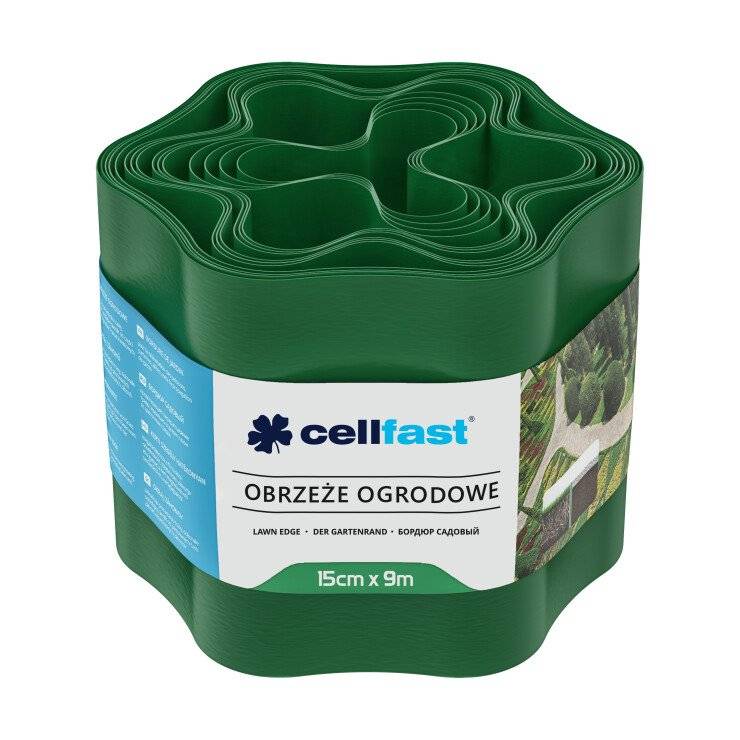 Cellfast Garden Edging Green 15cm X 9m 30-002H Dividing Flowerbeds Wavy