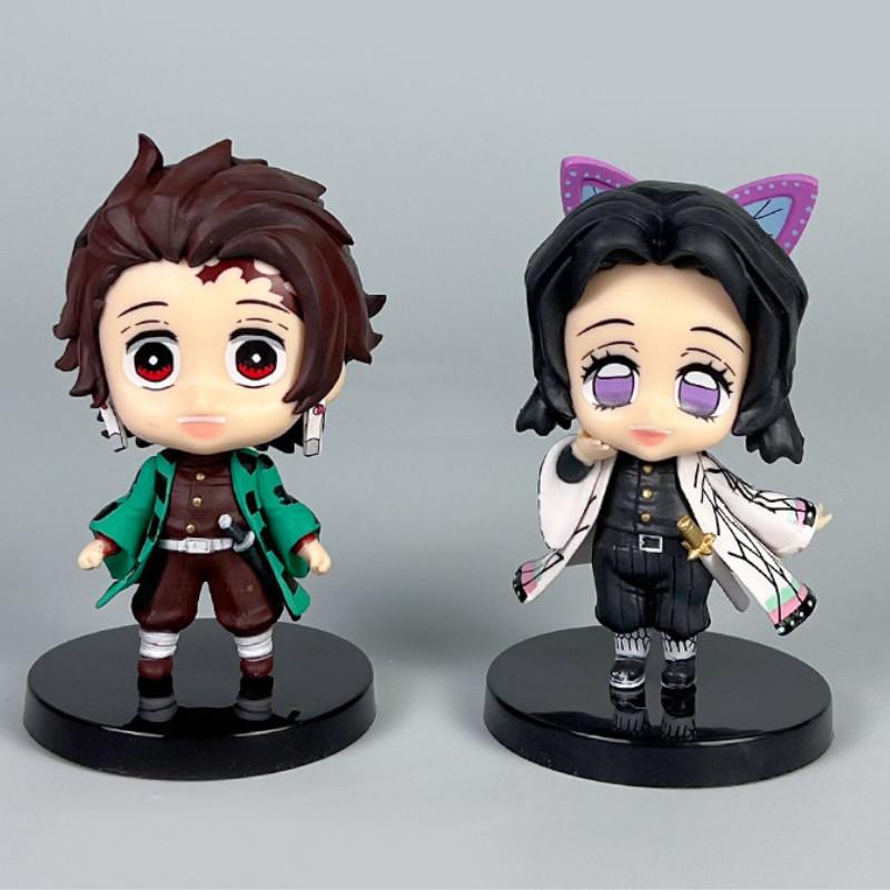 Demon Slayer Pvc Q Version Figurine Set With Collectible Character Dolls For Anime Fans