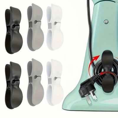 4pcs Power Cord Organizer, Wall Power Cord Wall Sticker Fixing Clip,Kitchen Storage Cord Organizer