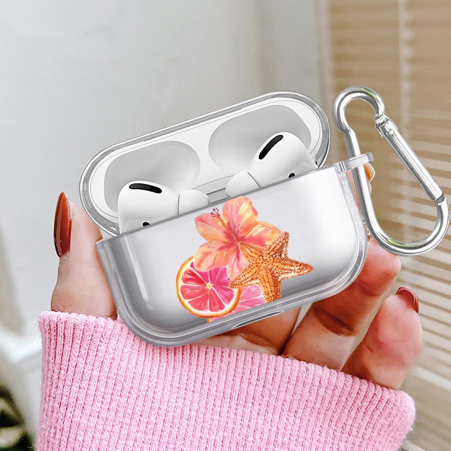 Fruit Flowers Clear Earphone Cases Cover Case For Airpods 4 Pro Pro3 1 3 2 Pro2