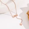 Elegant 18K Plated Titanium Steel Cross Necklace for Women - Light Luxury Clavicle Chain That Resists Fading