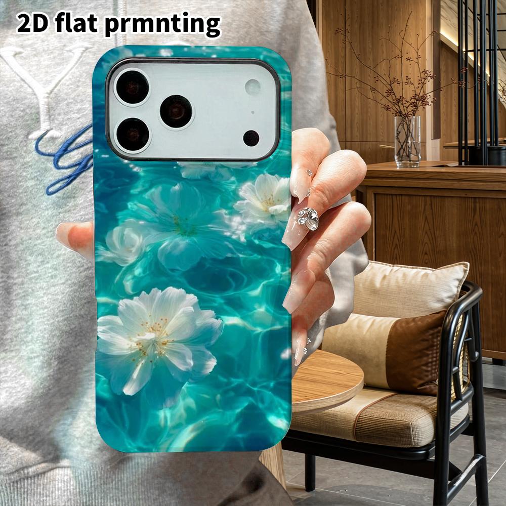 Phone Case: 2D Flat Suitable for iPhone 18 17 16 15 14 13 Pro Film Protective Case, Couple Style, White Flowers, Christmas and Halloween Holiday Gift