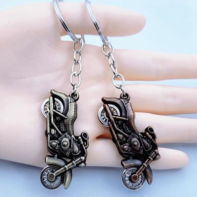 Fashion Trend Retro Motorcycle Keychain Hanging Piece Pendant Simulation Motorcycle Wheels Moving Exquisite Pendant