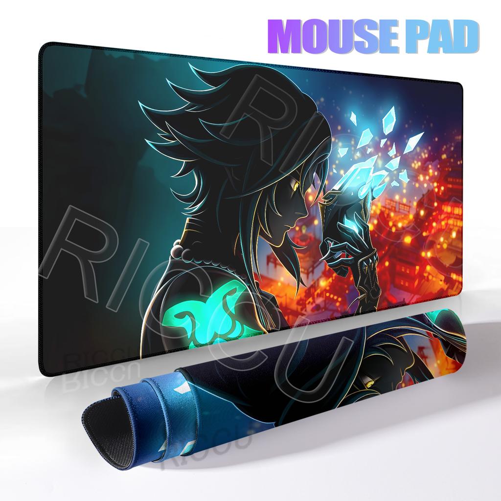 Genshin Impact Xiao Tappetino per mouse Anime Tappetino da scrivania di grandi dimensioni Tappetino per scrivania per tastiera del computer Tappetino per mouse da gioco Accessori per computer Tappetino per mouse